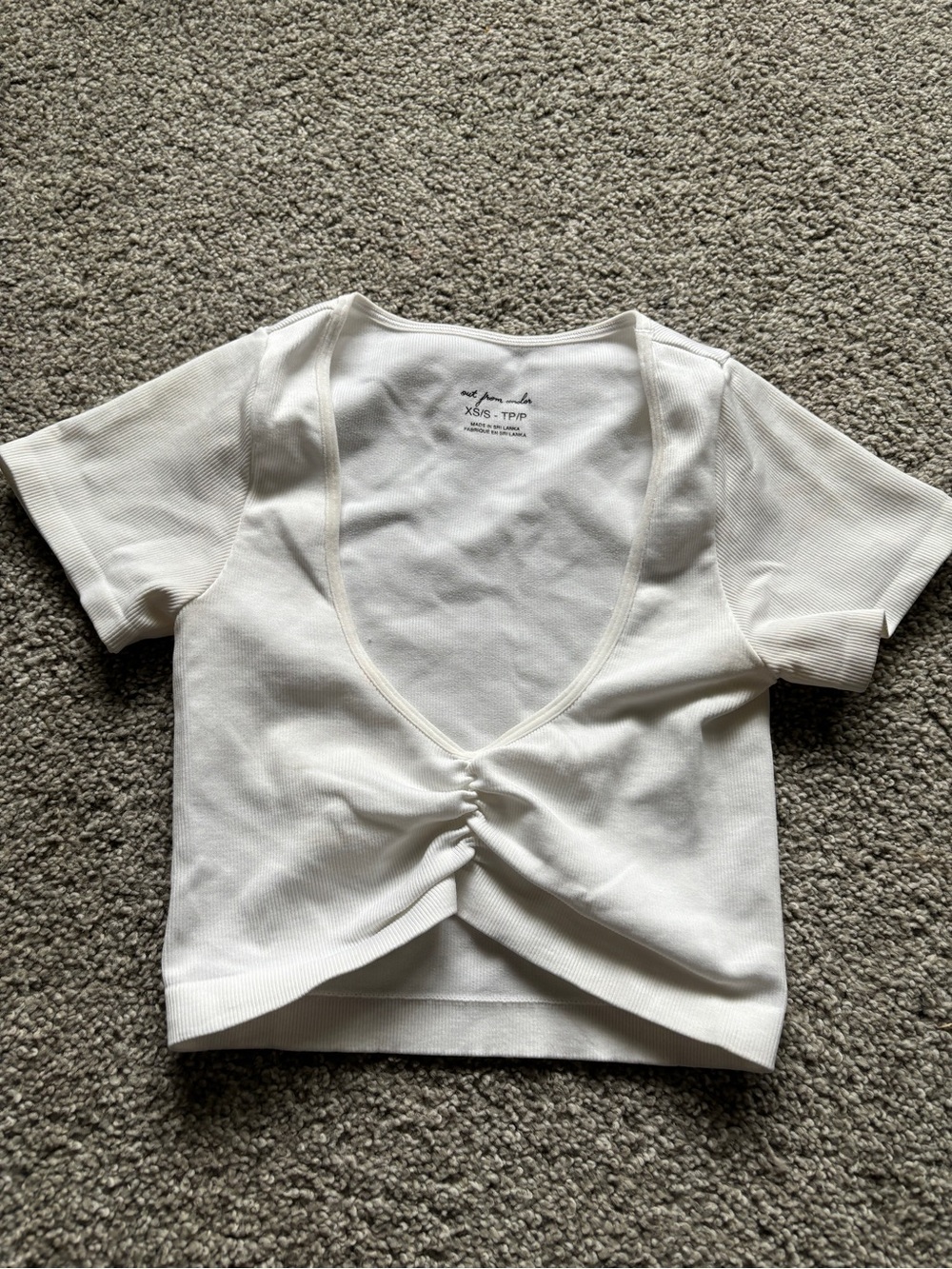 Urban Outfitters White Ribbed Scoop Crop Top